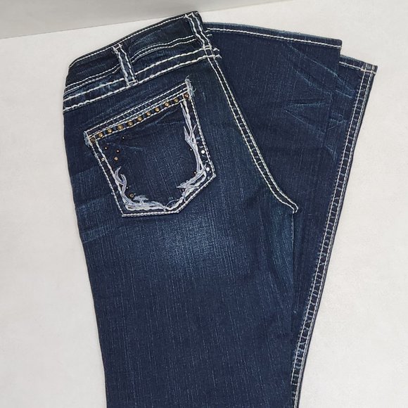 Women's Silver "Tuesday" Blue Jeans Mid Slim Boot W 31 L 33 - Picture 9 of 12